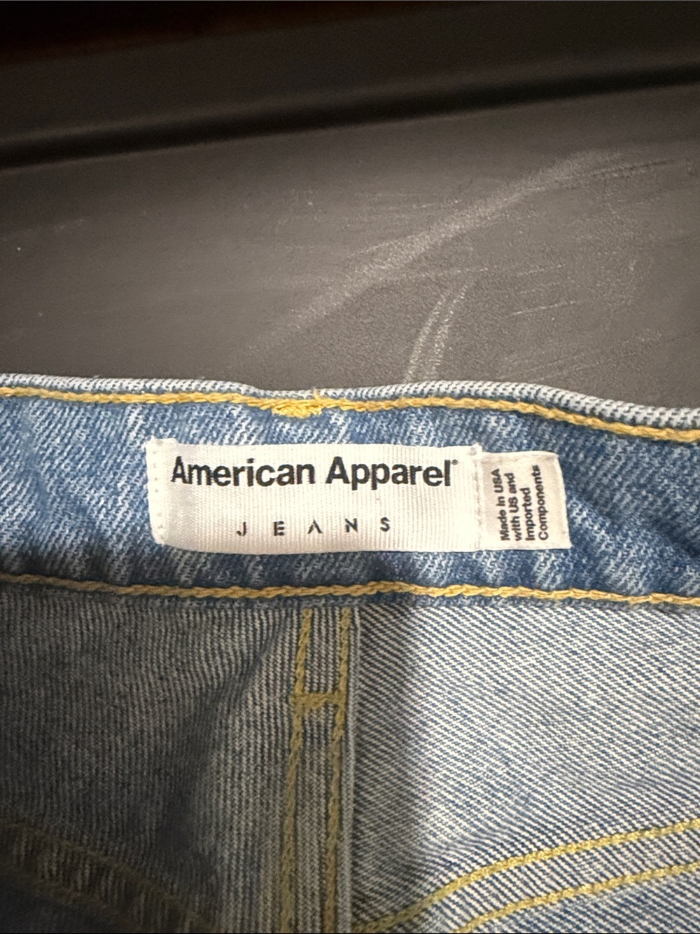American Apparel Light Wash High-Rise Denim Shorts - Picture 3 of 4